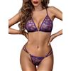 Avidlove Set Lingerie Donna Sexy Reggicalze Intimo Reggiseno E Slip in Pizzo Lingerie Rose Bows Indumenti da Notte Taglie Babydoll Vino Rosso XXL