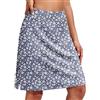 COOrun Tennis Skort - Gonne da tennis, da corsa, da golf, con pantaloni interni, tasca per tennis, a vita alta, per fitness, allenamento, running, Motivo floreale bianco navy, M