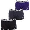 DIM Boxer sportivo da uomo - Set di 3 | Microfibra traspirante ad asciugatura rapida | Sostegno e termoregolazione ottimali, Nero/Grigio granito/Viola ametista, XXL