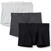 Amazon Essentials Boxer in Microfibra da 7,6cm Uomo, Pacco da 3, Carbone Grigio/Grigio Chiaro/Nero, XS