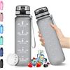 Vikaster Borraccia Motivazionale Sportiva 500ml, Borracce con Marcatori di Tempo, Water Bottle Senza BPA & Prova di Perdite, Bottiglia Acqua Bambini, Scuola, Bici, Palestra, Yoga, Ufficio