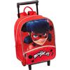 Franco Cosimo Panini MIRACULOUS - Zaino Trolley Ladybug, con Spallacci Imbottiti Regolabili a Scomparsa, Vano e Tasca Frontale a Zip - Zainetto Bambina e Bambino Ideale come Zainetto Asilo e Viaggio, 23x28hx10 cm, Rosso
