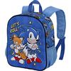 KARACTERMANIA Sonic The Hedgehog - SEGA Zaino 3D Piccolo, 26 x 31 cm, Capacità 8.5 L, Blu Lets Roll