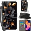 PHINIENLAND Cover per Samsung Galaxy A10 custodia portafoglio Fiori | 3 scomparti carte, 1 tasca banconote, Chiusura magnetica, Supporto, Pelle PU flip cover per Samsung A10