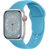 ELETTRONEO SBC1 Cinturino per Apple Watch Ultra 2 49mm, Serie 10 46mm, 9 8 7 45mm 41mm, SE 6 5 4 44mm 40mm, 3 2 1 42mm 38mm Donna Uomo Band Bracciale Sport Silicone, Blu cristallino dei mari