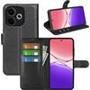 Fertuo Cover per OPPO A5 Pro 5G / 4G, Custodia Portafoglio Cover a Libro in Pelle Flip Case Sottile con Silicone Bumper, Fibbia Magnetica, Porta Carte e Kickstand, Nero