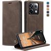 owlhold Cover per Xiaomi Redmi Note 13 Pro 5G/POCO X6,Custodia POCO X6 Magnetica Portafoglio Flip[Antiurtoo][Cavalletto][Carta Fessura] Custodia Pelle per Redmi Note 13 Pro 5G/POCO X6 -Caffè