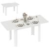 HOMCOM Tavolo da Pranzo Allungabile per 6-8 Persone con Pannelli a Ribalta, Tavolo da Cucina Allungabile in MDF, per Sala da Pranzo, Soggiorno, 140-180x80x75 cm, Bianco