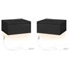VASAGLE KAILYN Collezione - Comodino Pensile, Set di 2 Comodini Sospesi, Luce Regolabile, Cassetto, Mensola da Parete, 35 x 40 x 18 cm, Moderno, Camera da Letto Soggiorno, Nero Ebano LET854B01