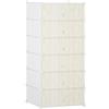 HOMCOM Mobile Scarpiera Modulare Salvaspazio, 6 Cubi 45x35x17cm in Plastica PP e Acciaio, 49x36.5x108cm, Bianco