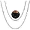 PROSTEEL Collana Uomo Donna a Catena Barbazzale Cubana Sottile, Larghezza 3 mm, Lunghezza 70 cm, Acciaio Inossidabile, Hip Hop Punk Rap, Argento, Regalo Ottimo (con Confezione)