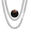 PROSTEEL Collana Uomo a Catena Barbazzale Cubana Larga Grossa Robusta, Larghezza 9 mm, Lunghezza 70 cm, Acciaio Inossidabile, Hip Hop Punk Rap, Argento, Regalo Ottimo (con Confezione)