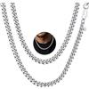 PROSTEEL Collana Uomo a Catena Cubana Grande Robusta, Larghezza 6 mm, Lunghezza 70 cm, Acciaio Inossidabile, Hip Hop Punk Rap, Argento, Regalo Ottimo (con Confezione)