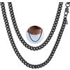 PROSTEEL Collana Uomo a Catena Cubana Grande Robusta, Larghezza 6 mm, Lunghezza 70 cm, Acciaio Inossidabile, Cool Swag, Collana Nera Nero (con Confezione)