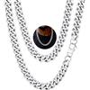 PROSTEEL Collana Uomo a Catena Cubana Barbazzale Grande Grossa Robusta Maschile, Larga 12 mm, Lunghezza 70 cm, Acciaio Inossidabile, Hip Hop Punk Rap, Argento, Regalo Ottimo (con Confezione)