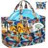 LEASOUL Borsa da Spiaggia Grande con Cerniera, Borsa Tote Impermeabile per Mare, XXL Borsa a Spalla e a Mano da Donna, con Una Borsa Piccola, per Spiaggia, Vacanza, Viaggio