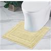 Decomira Tappeto Bagno Antiscivolo | Tappetino bagno super assorbente, lavabile in lavatrice | Per il bagno, la doccia, la vasca da bagno o come tappetino WC | Beige - 45x45 cm WC