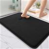 Homaxy Tappeto da bagno in memory foam, morbido, antiscivolo, lavabile, spesso, assorbente, tappetino per il bagno, tappetino per la doccia per il bagno - 60x90 cm, nero