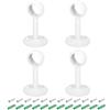QUARKZMAN 4pz 0,75 Pollici Supporto Asta Tenda, Presa Flangiata per Tubo Montare al Soffitto, Supporto Asta Armadio in Acciaio Inossidabile con Viti, Bianco