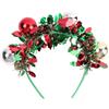 LUYANFX Cerchietto Natalizio, Cerchietto con Palline di Natale Glitterato, Cerchietto Natalizio Donna, Cerchietto Palline di Natale, Accessori per Capelli Accessori Natalizi per Bambini Donna (Verde)