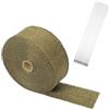 SHENGYIG Nastro Termico per Moto, 5 M - Isolante Scarico Marmitta in Fibra di Basalto, Resistente al Calore Fino a 1200°C - Include 10 Fascette in Acciaio Inox per Installazione