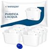 Wessper Cartucce filtranti per brocca, ricambio per cartucce filtranti Brita Maxtra +, filtro a carboni attivi, filtro acqua Brita compatibile per brocca, Dafi e Aquaphor - 6 pezzi