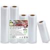 KitchenBoss Sacchetti per Sottovuoto Alimenti：5 Rotolo 15/20/28x300cm, Buste Sottovuoto Alimenti senza BPA, Rotolo Sottovuoto Alimenti per Macchine Sottovuoto, Sacchetti Sottovuoto Alimenti Goffati