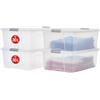Iris Ohyama Scatole Portaoggetti in Plastica con Coperchio, 30L, Lotto di 4, Argento, Clip di Bloccaggio, Empilabile, Maniglia, Per Camera, Armadio, Ufficio, Organizzatore, Senza BPA Plastica, NTB-30
