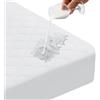 Ystyle Coprimaterasso Matrimoniale Impermeabile 160x190cm Trapuntato - Altezza Fino a 30 cm con Elastico Tutto Intorno - Copri Materasso Traspirante Igienico Antiacaro e Lavabile, Bianco