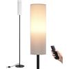 EDISHINE Lampada da Terra Soggiorno con Paralume in Lino e Telecomando, Temperatura Colore e Luminosità a Regolazione Continua, con Lampadina LED E27 Dimmerabile, 165 cm…