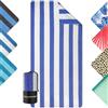 Zenacross - Telo Mare Microfibra - Asciugatura Rapida e Anti-Sabbia - Légère, fine et séchant rapidement - Asciugamano Grande Telo Mare XXL 90x180 cm - Bianco e blu