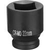 QUARKZMAN Presa 4 Punti Quadrata 1/2 Drive 22mm Presa Impatto Quadrata Metrica CR-MO Nera Standard Presa per Ruote Pneumatica Strumento per Riparazioni Auto Manutenzione Meccanica Domestico