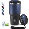 Grsta 20oz Tazza Termica, Termos Caffè Ermetica Portatile, Tazza Termica per Bevande Calde e Fredde, A Prova di Perdite Tumbler Termico, Isolata Sottovuoto In Acciaio Inox