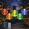 M mimotec - Ghirlanda solari a LED per esterni da 7,5 m, RGB dimmerabile, 15 lampadine, IP54 impermeabile, decorazione da giardino, patio, facciata, terrazza