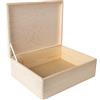 Creative Deco XL Grande Scatola in Legno con Coperchio | 40 x 30 x 14 cm (+/- 1) | Conteniore per Documenti Attrezzi Portaoggetti Portagiochi | Non Verniciato, da Decorare con Cerniere in Argento