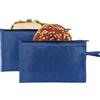 Moyad Sacchetti per Alimenti con Chiusura Buste Regalo Borsa per Alimenti la Conservazione per Trasportare Articoli e Acquisti da Asporto, Cibo, Caramelle (Blu, 2 pezzi, 20 x 11,95cm)