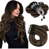 Moresoo Extension Microring Capelli Veri #2/6/2 Setosi 35cm 50g 50 Ciocche | Colore Profondo, Fibra Morbida, Acconciatura Sposa, Volume Armonioso, Struttura Sana, Movimento Libero, Glamour