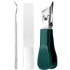 FIGCY Set Tagliaunghie Becco d'Aquila per Unghie di Mani e Piedi con Design Angolato, Protezione Antispruzzo, Inclusa Lima in Vetro e Pulitore per Unghie, Set da 3 Pezzi