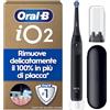 Oral-B iO 2 Spazzolino Elettrico, 1 Testina di Ricambio, Custodia, Nero - 1 Testine di Ricambio per Spazzolino Elettrico, Ricaricabile, Custodia da Viaggio, Delicato sulle Gengive, Pulizia Denti