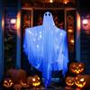 ALINILA Fantasma Halloween da Appendere: Fantasmi Decorazioni da 1,2 m con Luce LED Blu - Ideale per Halloween Esterno Giardino Cortile