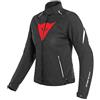 Dainese Laguna Seca 3 Lady D-Dry Jacket, Giacca Moto Cordura Impermeabile, Donna, Nero/Rosso Lava/Bianco, 48