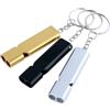 CARANNACLTD Fischietto, 3 PCS Fischietto Emergenza, Fischietto in Metallo, con Cordino Portachiavi, Doppio Tubetti, per Scuola, Campeggio All'aperto, Escursionismo, Caccia, Arrampicata