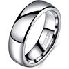 Zakk Anelli da donna e uomo in argento tungsteno sottile lucido anelli di fidanzamento fedi nuziali 2mm 4mm 6mm 8mm (6mm,63 (20.1))