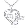 YONFQE 1111 - Collana con numero di angeli, in argento sterling 925, ciondolo a forma di angelo, 11 11