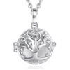 CELESTIA Collana Chiama Angeli Gravidanza per Donna Incinta- Medaglione Albero Della Vita in Bronzo Placcato Argento 925 - Regali per la Futura Mamma -Due Catene 76 e 114 Cm