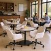 FurnitureR Sedia beige, stile moderno, imbottitura in ciniglia, design ergonomico, regolabile in altezza, mobile girevole da ufficio, comfort, flessibile, ruote lisce