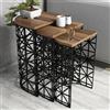 Hanah Home Modern Nesting Table Set (3 pezzi) - Noce e nero, 100% melamina rivestito in metallo, spessore 18 mm, elegante e funzionale per casa e ufficio