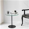 Hanah Home Elegante tavolo nero, 50 x 50 x 50 cm | 100% vetro temperato & 100% telaio in metallo | Perfetto per le sale e le stanze moderne