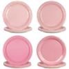 EVYIENEN 48 Pezzi Piatti di Carta Rosa Polveroso, 22,9 cm Piatti da Dessert Sfumati Arancione Chiaro per Decorazioni di Riunione di Celebrazione di Matrimonio in Stile Fattoria, Confezione da 4 Colori