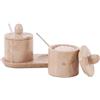 MARBLE RANGE Saliera in marmo con coperchio, 8,9 cm, contenitore artigianale con cucchiaio e vassoio, set decorativo di 2 ciotole per sale e pepe per piano di lavoro della cucina, spezie
